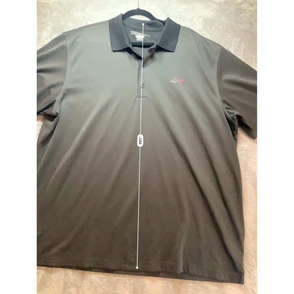 Greg Norman Play Dry Mens Polo Shirt XXXL Charcoal Gray Black Collar Golf Shark - Picture 5 of 10